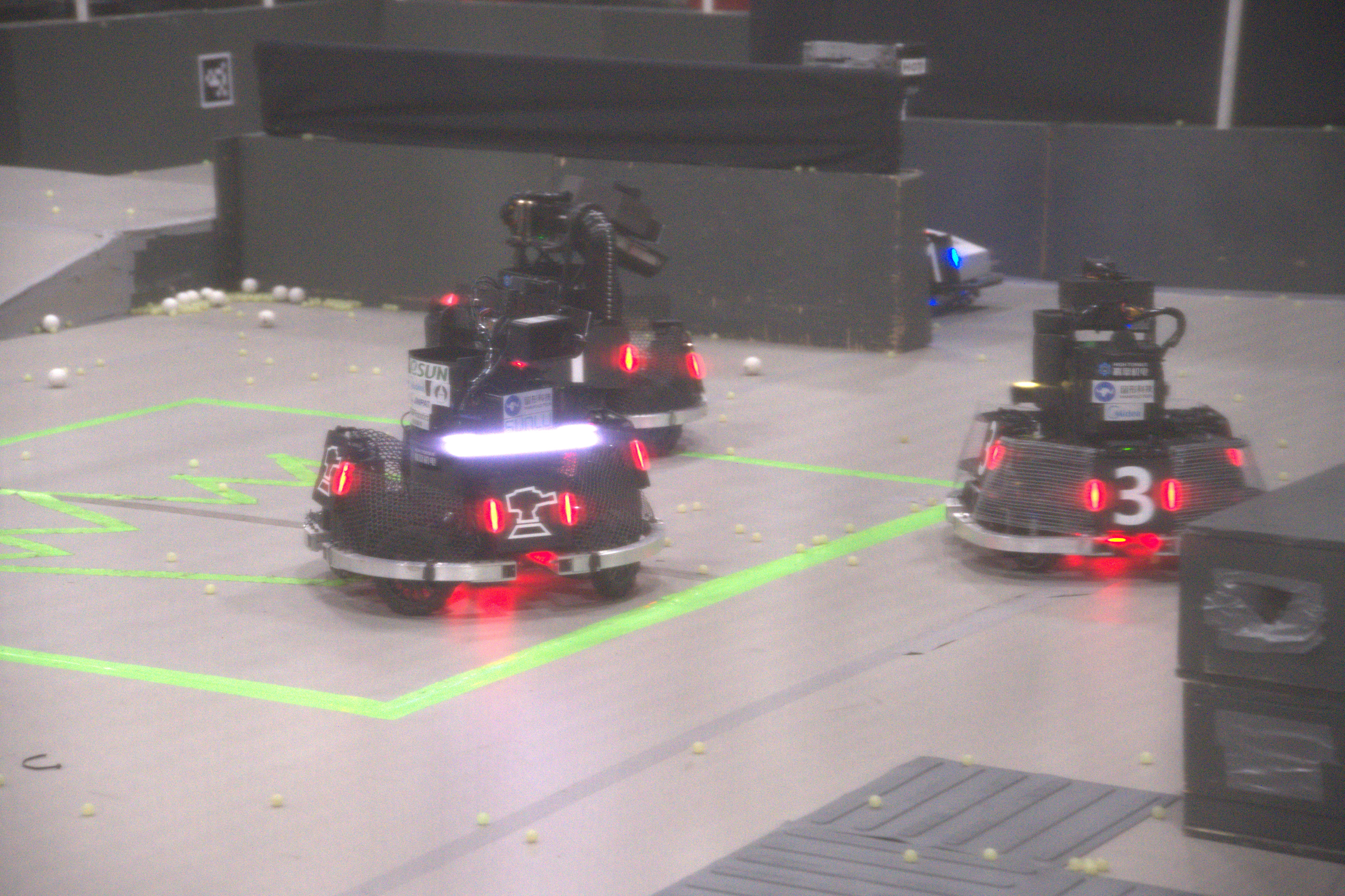 ARCC 2026 robot fleet during a match