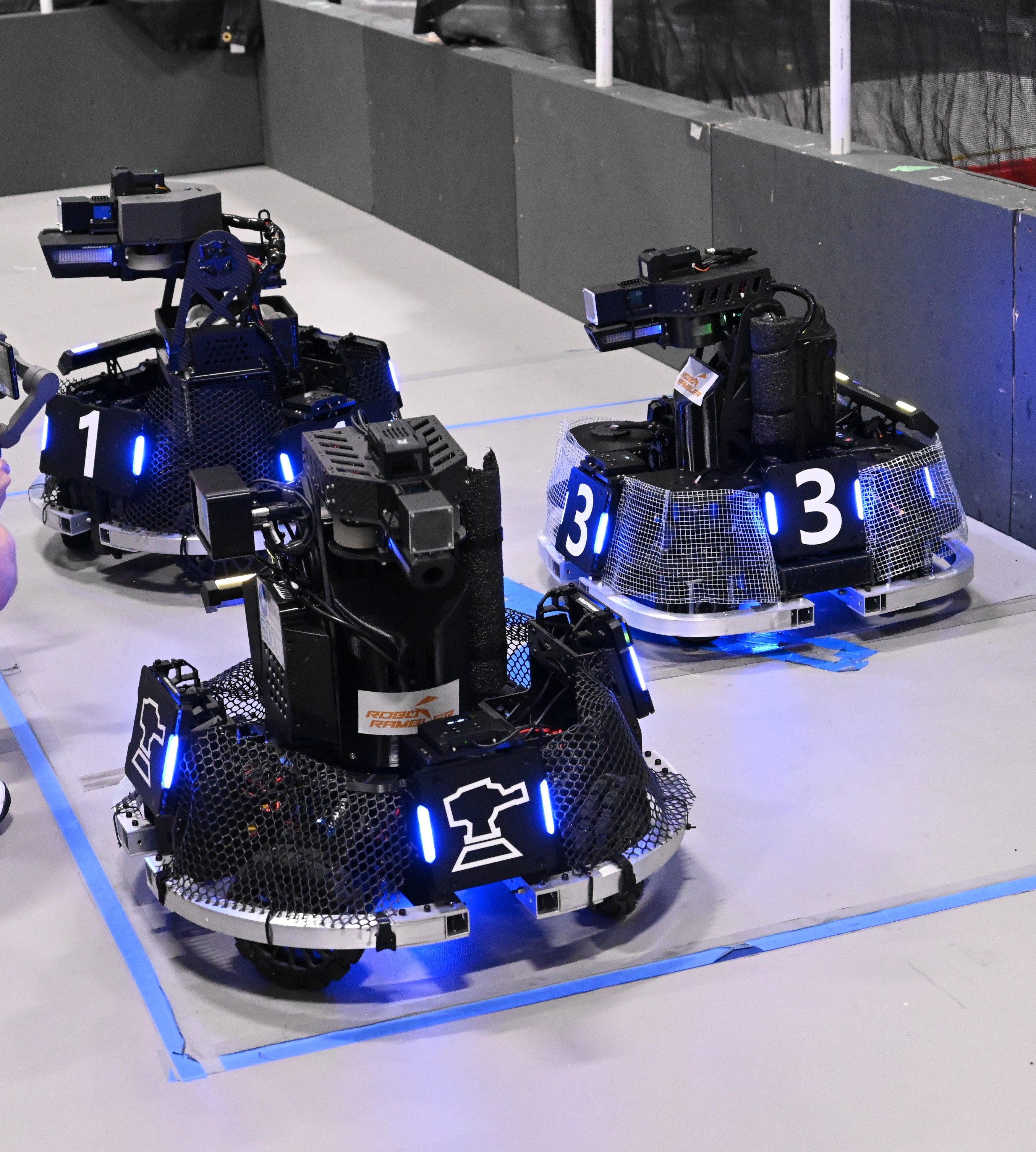 Close view of the ARCC 2026 robots on the field