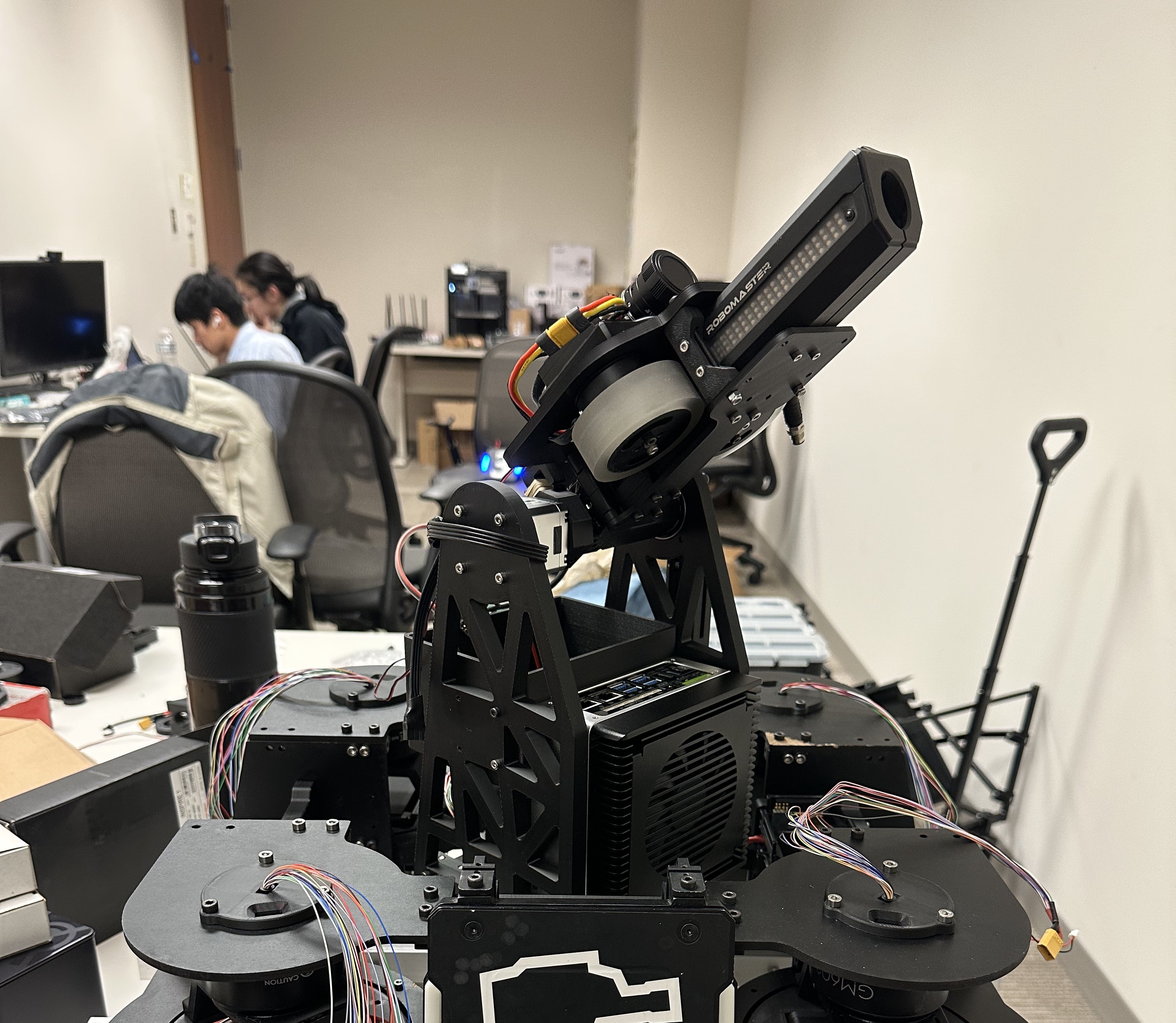 Second Sentry turret prototype on prototype suspension swerve chassis